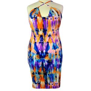 Fashion Nova Plus Size Tie Dye Midi Dress